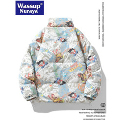WASSUP Nuraya潮牌白鴨絨羽絨服立領美式冬季保暖情侶青少年外套
