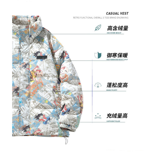 WASSUP Nuraya潮牌白鴨絨羽絨服立領美式冬季保暖情侶青少年外套