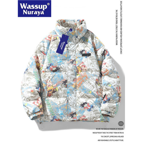WASSUP Nuraya潮牌白鴨絨羽絨服立領美式冬季保暖情侶青少年外套