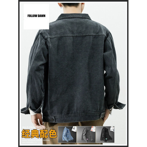 男裝外套春秋新款ins痞帥工裝服寬松潮流牛仔夾克男士上