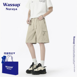 WASSUP NURAYA美式潮牌寬松休閒短褲男夏季新款速乾冰絲五分褲子