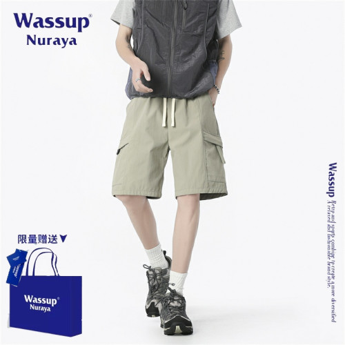 WASSUP NURAYA美式潮牌寬松休閒短褲男夏季新款速乾冰絲五分褲子