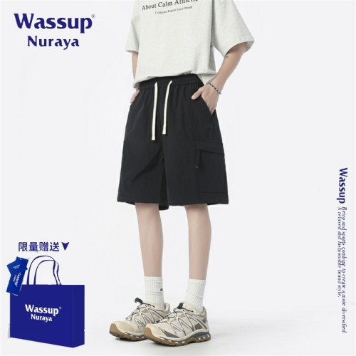 WASSUP NURAYA美式潮牌寬松休閒短褲男夏季新款速乾冰絲五分褲子