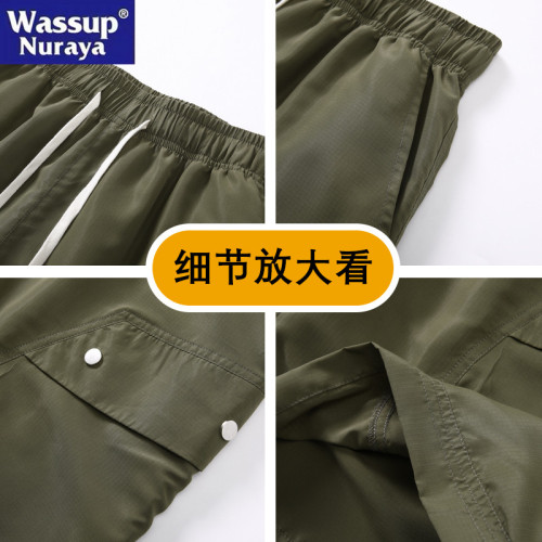 WASSUP Nuraya潮牌短褲男夏季美式休閒運動五分褲多口袋工裝褲子