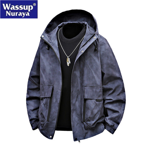WASSUP Nuraya潮牌夾克外套男春秋復古連帽帥氣防風休閒青年上衣