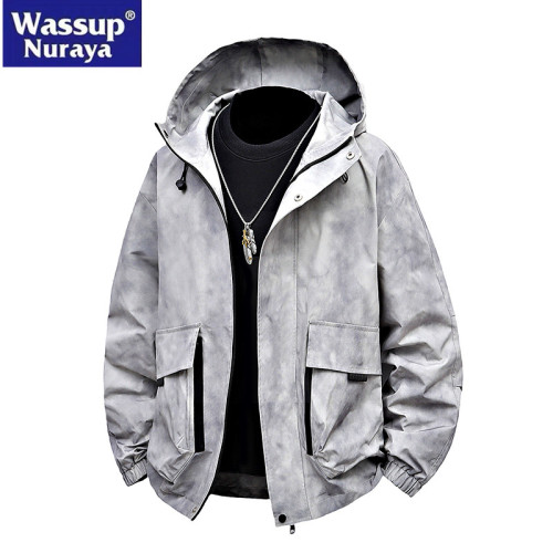 WASSUP Nuraya潮牌夾克外套男春秋復古連帽帥氣防風休閒青年上衣