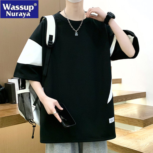 WASSUP NURAYA短袖t恤男夏季潮2025新款半袖寬松青年冰絲圓領體恤