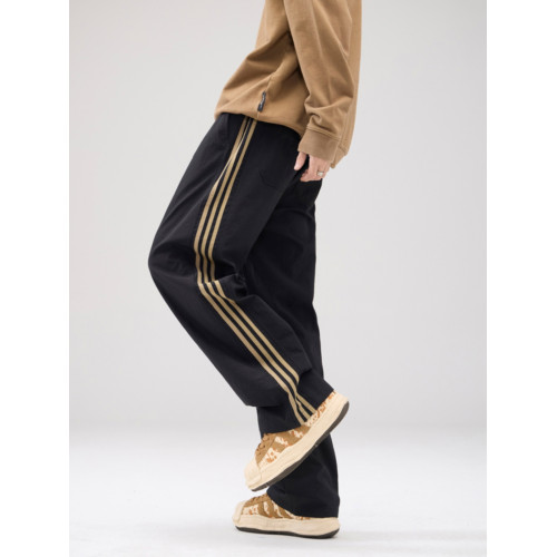 美式三條杠直筒休閒褲男2025春季新款寬鬆濶腿戶外工裝長褲