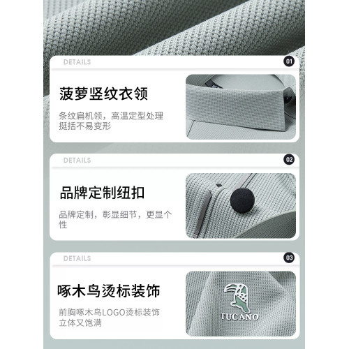啄木鳥2025新款夏季爸爸裝冰絲polo衫中年男士短袖t恤休閒上衣服C