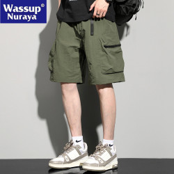 WASSUP NURAYA工裝短褲男夏季冰絲薄款速乾五分褲美式寬松休閒褲