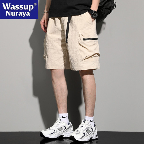 WASSUP NURAYA工裝短褲男夏季冰絲薄款速乾五分褲美式寬松休閒褲