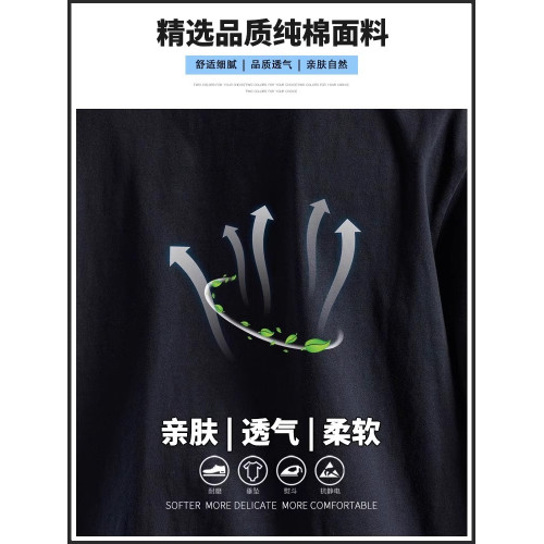啄木鳥純棉印花短袖t恤男士夏季薄款2025新款寬松圓領半袖衫體恤K