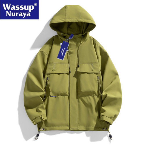 WASSUP Nuraya潮牌戶外山系防水沖鋒衣男秋登山情侶工裝夾克外套