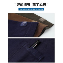 啄木鳥2025新款純棉短袖t恤男士夏季薄款口袋休閒中老年人爸爸裝C