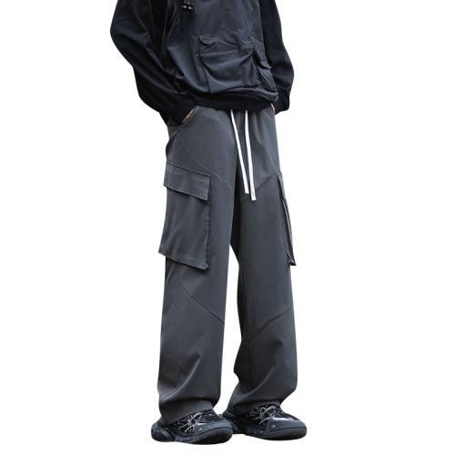 WASSUP NURAYA褲子男士登山褲春秋戶外防水直筒寬松工裝休閒長褲