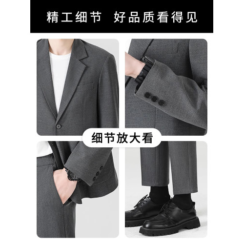 啄木鳥男士西裝2025新款修身新郎伴郎禮服正裝結婚免燙西服套裝K