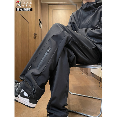 夏季戶外登山防水沖鋒褲男薄款2025新款寬松直筒工裝休閒長褲子K