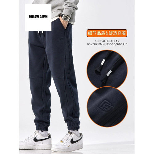 重磅衛褲男士寬鬆束腳運動褲子春秋季新款針織哈倫休閒長