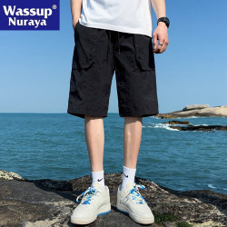 WASSUP NURAYA夏季短褲男休閒褲運動寬松潮流冰絲薄款青年五分褲