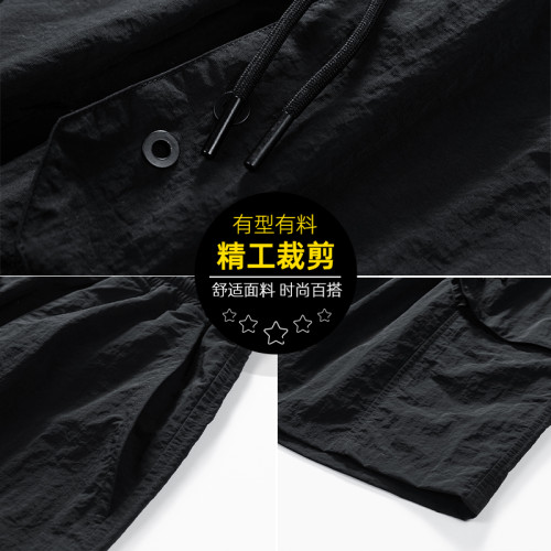 WASSUP NURAYA夏季短褲男休閒褲運動寬松潮流冰絲薄款青年五分褲