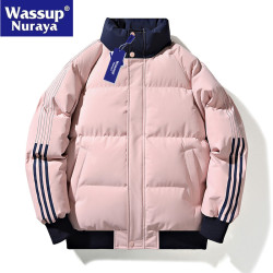 WASSUP Nuraya潮牌立領加厚棉衣男冬季寬鬆加厚保暖青年棉服外套