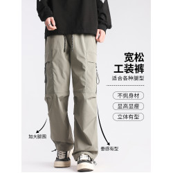 啄木鳥沖鋒褲男士運動休閒褲子夏季薄款2025新款戶外登山工裝褲K