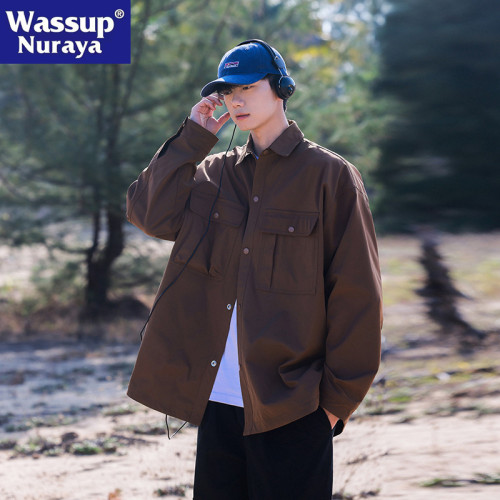 WASSUP NURAYA工裝襯衫男長袖2024春季日系寬松夾克休閒襯衣外套