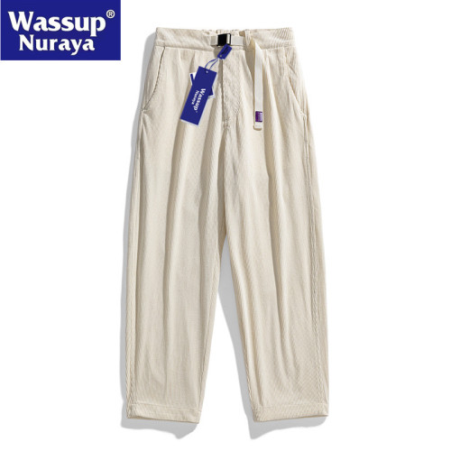WASSUP Nuraya潮牌燈芯絨褲男春秋復古直筒美式休閒長褲寬鬆衛褲