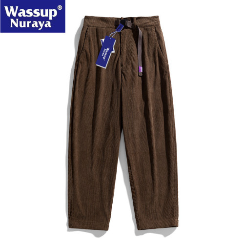 WASSUP Nuraya潮牌燈芯絨褲男春秋復古直筒美式休閒長褲寬鬆衛褲