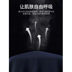 啄木鳥官方桑蠶絲夏季短袖polo衫男兩件套裝中年父親爸爸T恤衣服