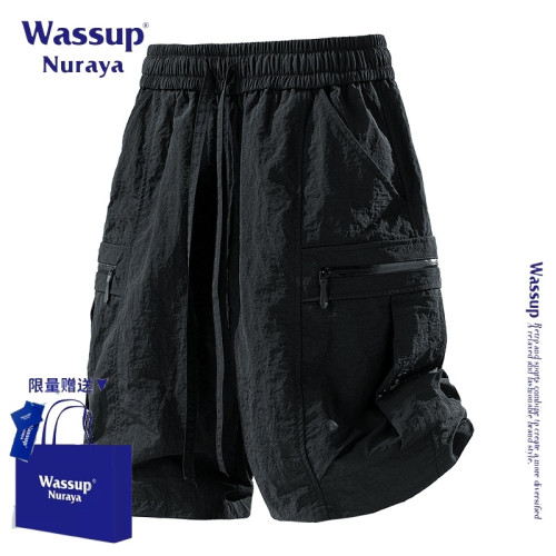 WASSUP NURAYA美式復古工裝短褲男夏季新款潮牌寬松百搭五分褲子