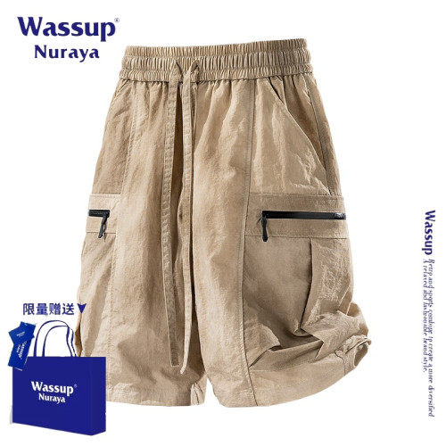WASSUP NURAYA美式復古工裝短褲男夏季新款潮牌寬松百搭五分褲子