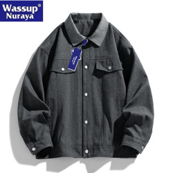 WASSUP Nuraya潮牌美式外套男潮牌寬鬆休閒痞帥多口袋工裝夾克男