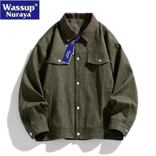 WASSUP Nuraya潮牌美式外套男潮牌寬鬆休閒痞帥多口袋工裝夾克男