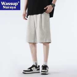 WASSUP NURAYA五分短褲男潮牌夏2024新款寬鬆運動透氣冰絲休閒褲
