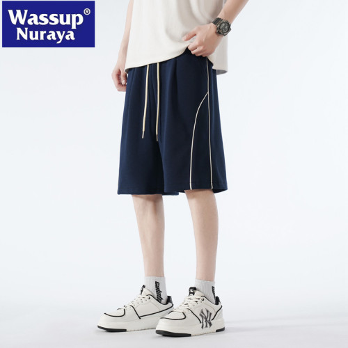 WASSUP NURAYA五分短褲男潮牌夏2024新款寬鬆運動透氣冰絲休閒褲