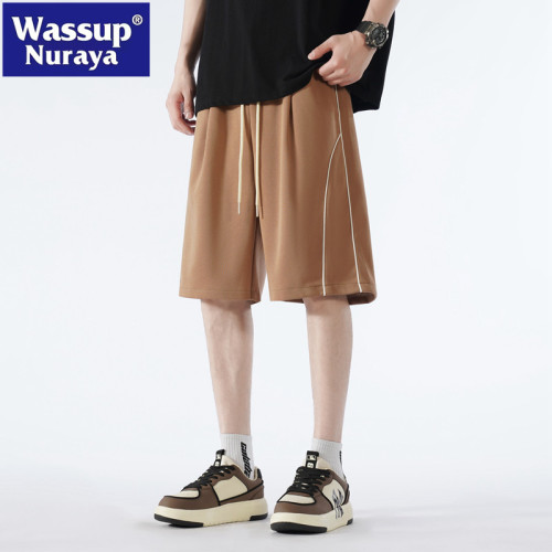 WASSUP NURAYA五分短褲男潮牌夏2024新款寬鬆運動透氣冰絲休閒褲