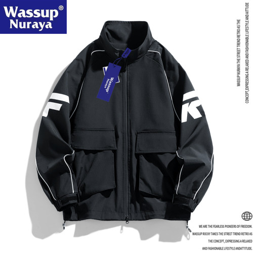 WASSUP Nuraya潮牌2024年春季新款立領工裝夾克男士休閒寬松外套