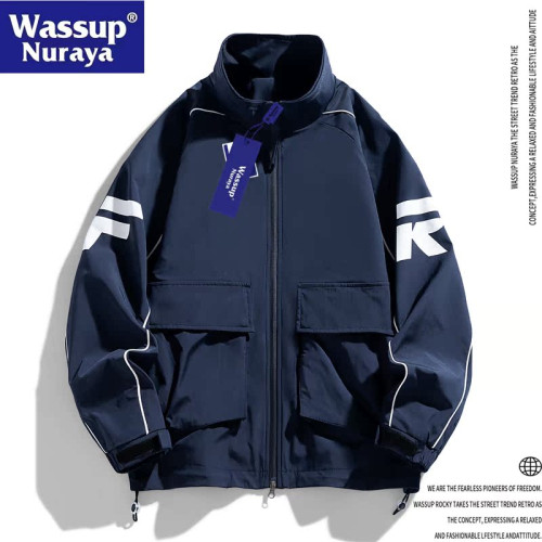 WASSUP Nuraya潮牌2024年春季新款立領工裝夾克男士休閒寬松外套
