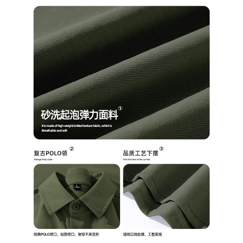 啄木鳥長袖襯衫男士秋季2025新款休閒襯衣外套搭配純棉打底衫t恤Y