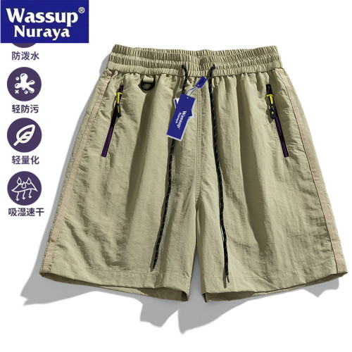 WASSUP Nuraya潮牌工裝短褲男夏季薄冰絲速乾直筒休閒運動五分褲