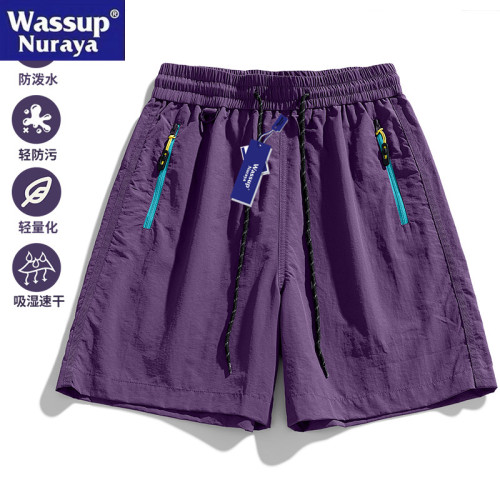 WASSUP Nuraya潮牌工裝短褲男夏季薄冰絲速乾直筒休閒運動五分褲