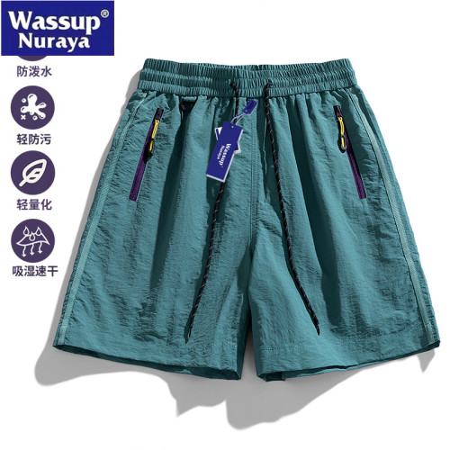 WASSUP Nuraya潮牌工裝短褲男夏季薄冰絲速乾直筒休閒運動五分褲