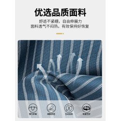 啄木鳥夏季薄款冰絲短袖男士襯衣2025新款爸爸翻領條紋襯衫上衣C