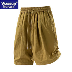 WASSUP Nuraya潮牌冰絲五分褲男夏季純色速乾短褲戶外休閒運動褲