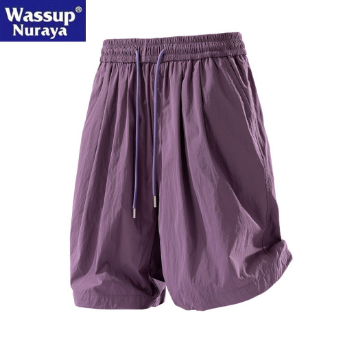 WASSUP Nuraya潮牌冰絲五分褲男夏季純色速乾短褲戶外休閒運動褲