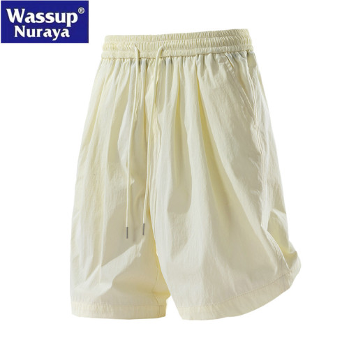 WASSUP Nuraya潮牌冰絲五分褲男夏季純色速乾短褲戶外休閒運動褲