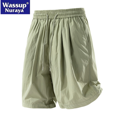 WASSUP Nuraya潮牌冰絲五分褲男夏季純色速乾短褲戶外休閒運動褲