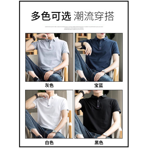 啄木鳥男士短袖Polo衫夏季薄款2025新款休閒翻領高級純棉爸爸t恤K