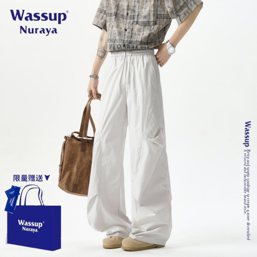 WASSUP NURAYA美式潮牌速乾沖鋒褲夏季新款男士寬鬆休閒傘兵褲子